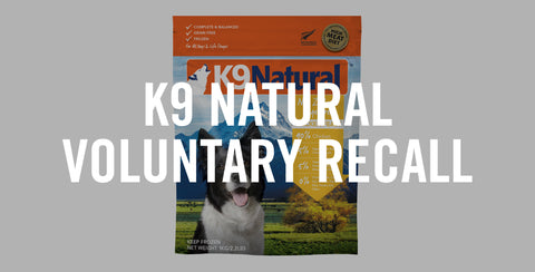 K9 Natural Frozen Chicken Feast Voluntarily Recalled